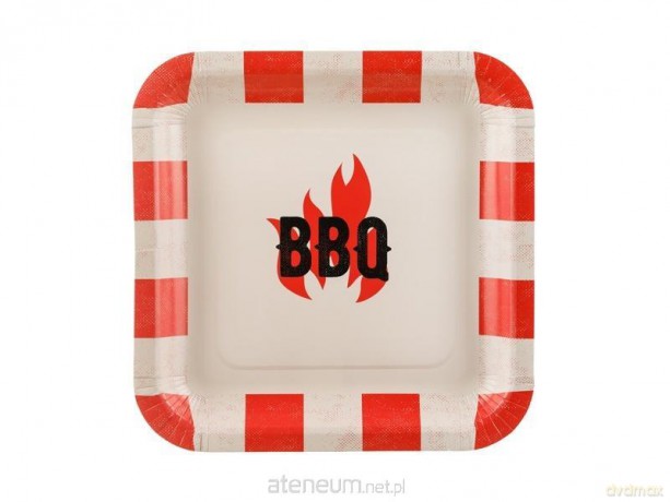 Talerzyki papierowe BBQ 26x26 cm 6szt