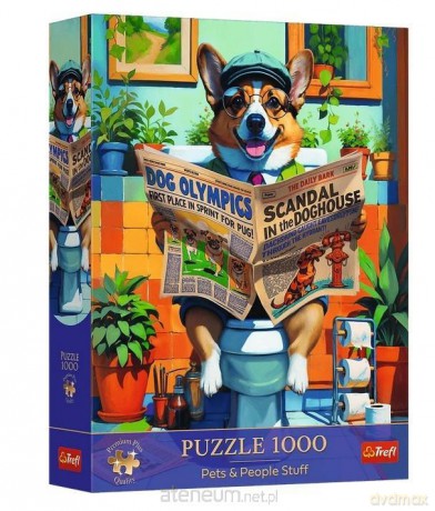 TREFL 1000 el. Premium Plus Corgi w Toalecie [PUZZLE]