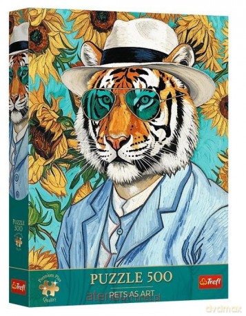 TREFL 500 el. Premium Plus Pan Tygrys i Słoneczniki [PUZZLE]