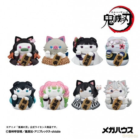 Demon Slayer: Kimetsu no Yaiba Mega Cat Project Minifigures 6 cm Demon Slayer Fortune Cats ver. 02 Blind Box Display (8) (Repeat) [FIGURKA]
