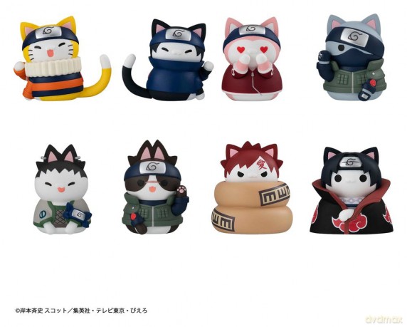 Naruto Mega Cat Project Minifigures 3 cm Nyaruto! Cats of Konoha Village Reboot Blind Box Display (8) (Repeat) [FIGURKA]