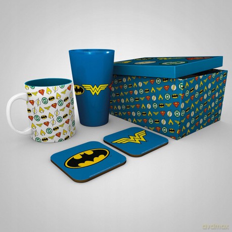 DC COMICS - Pck Glass XXL + Mug + 2 Coasters Logo