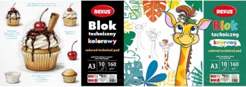 Blok techniczny kolorowy A3/10K mix