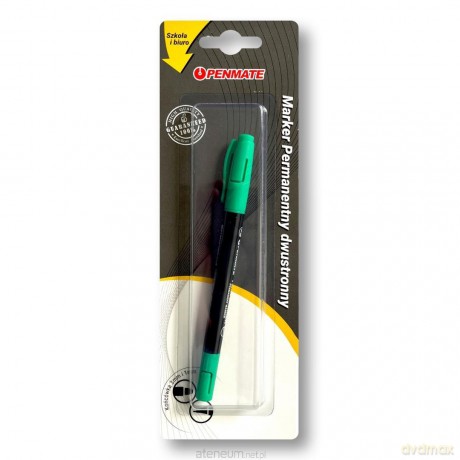 Marker permanentny dwustronny zielony