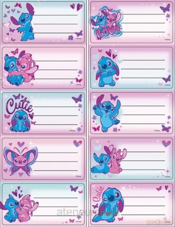 Naklejki na zeszyt Stitch 10 szt