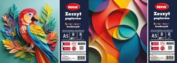 Zestaw papierów kolor. kredowanych A5/8K (10 szt)