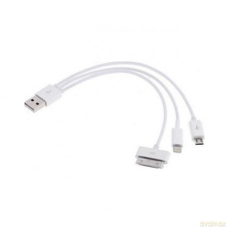 3IN1 MULTI USB CHARGING CABLE MICRO USB APPLE LIGHTNING APPLE 30PIN
