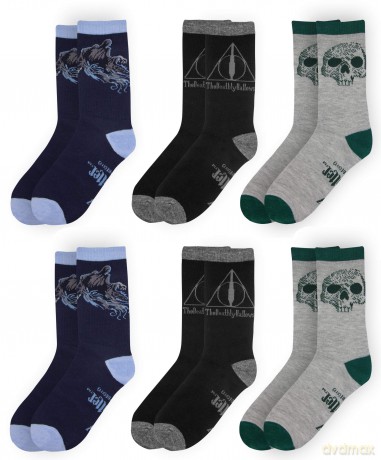 Cinereplicas Movies Harry Potter Deathly Hallows Socks Set of 3 CR1605