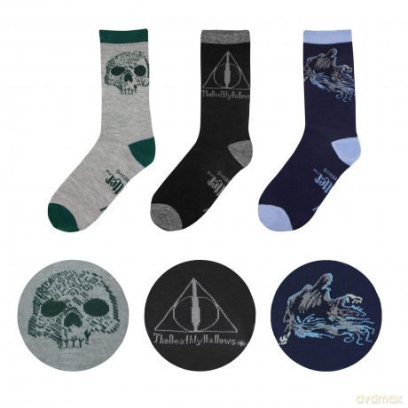 Cinereplicas Movies Harry Potter Deathly Hallows Socks Set of 3 CR1605