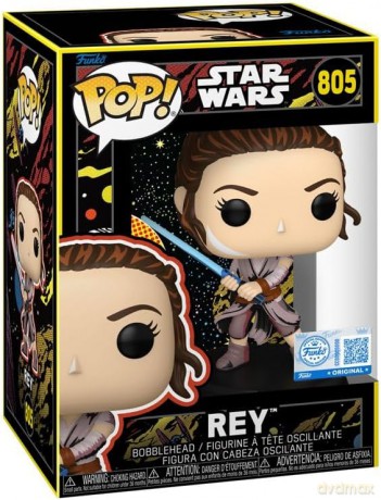 Funko Pop Star Wars The Force Awakens Rey Retro Special Edition 805 BobbleHead Vinyl Figure