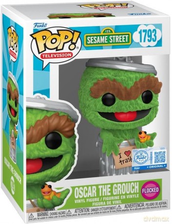 Funko Pop Television 123 Sesame Street Oscar the Grouch Flocked Special Edition 1793 Vinyl Figure
