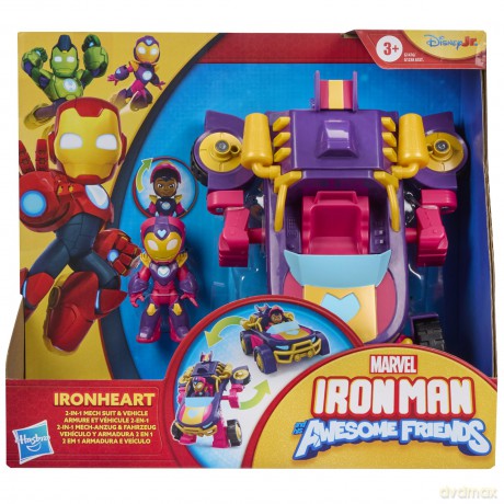 Hasbro Disney Jr Marvel Iron Man And His Awesome Friends Ironheart 2 in1 Mech Suit Vehicle G1476