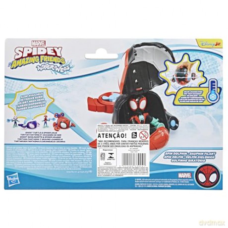Hasbro Disney Jr Marvel Spidey And His Amazing Friends Waterwebs Spin Dolphin Figure Vehicle G1465