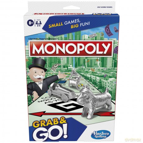 Hasbro Monopoly Grab and Go Board Game English Language F8256