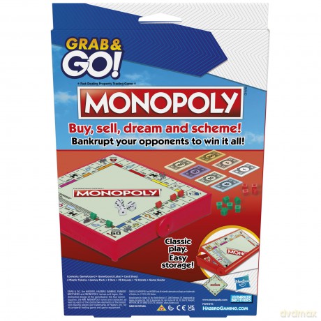 Hasbro Monopoly Grab and Go Board Game English Language F8256