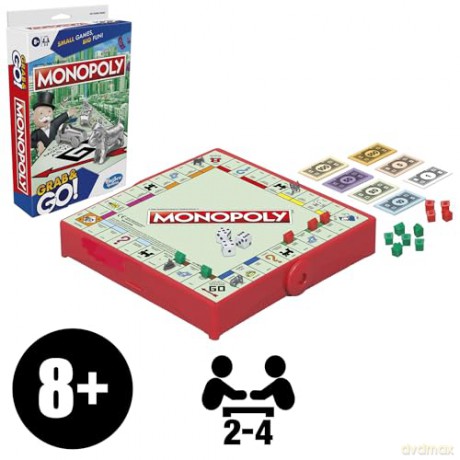 Hasbro Monopoly Grab and Go Board Game English Language F8256
