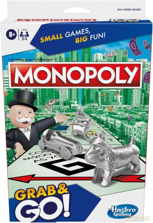 Hasbro Monopoly Grab and Go Board Game English Language F8256