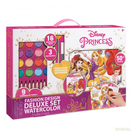 Make it Real Disney Princess Fashion Design Deluxe Set Watercolor 4252