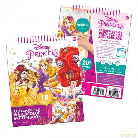 Make it Real Disney Princess Fashion Design Deluxe Set Watercolor 4252
