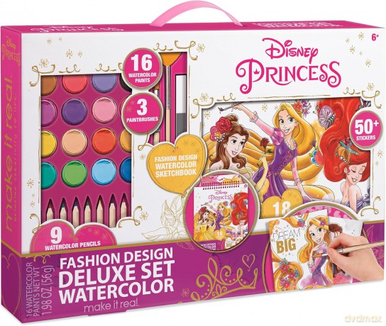 Make it Real Disney Princess Fashion Design Deluxe Set Watercolor 4252