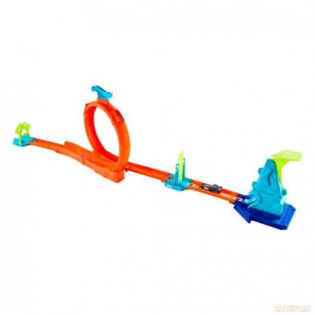 Mattel Hot Wheels Speed Snap Stunt Tracks Loop Flag Finish Playset JHK77