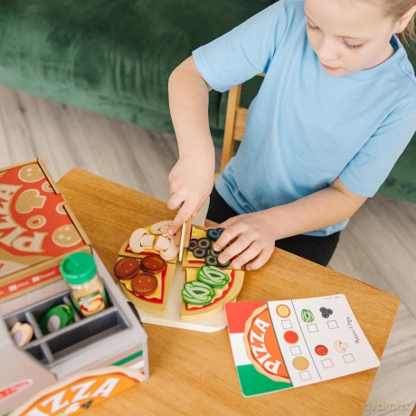 Melissa Doug Pretend Play Wood Top Bake Pizza Counter Playset 6074890