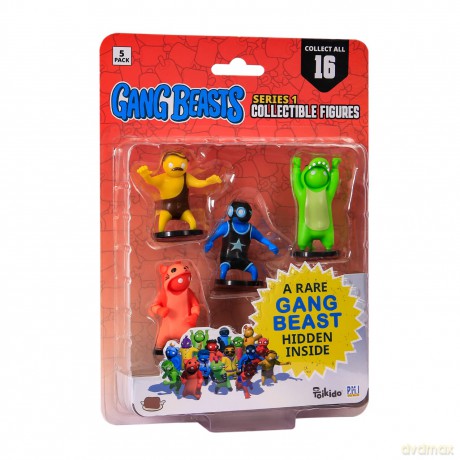 PMI Gang Beasts Collectible Figures 5 Pack including 1 rare hidden character S1 Random GB2040
