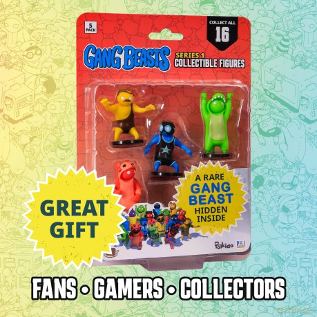 PMI Gang Beasts Collectible Figures 5 Pack including 1 rare hidden character S1 Random GB2040