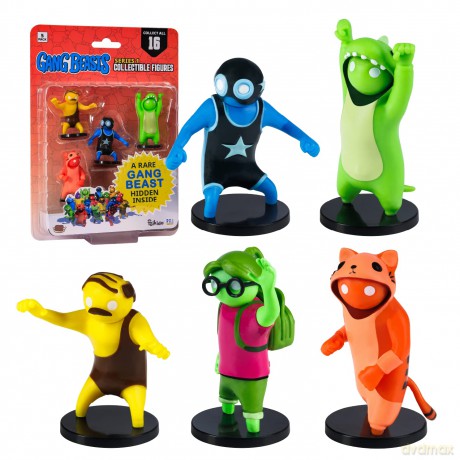 PMI Gang Beasts Collectible Figures 5 Pack including 1 rare hidden character S1 Random GB2040