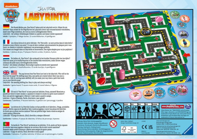 Ravensburger Board Game Paw Patrol Junior Labyrinth Greek Language 20799