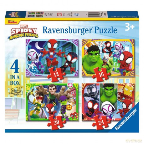 Ravensburger Marvel Puzzle Spidey and his Amazing Friends Its Spidey Time 4in1 12001064
