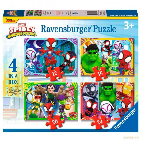 Ravensburger Marvel Puzzle Spidey and his Amazing Friends Its Spidey Time 4in1 12001064