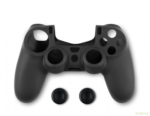Spartan Gear Controller Silicon Skin Cover and Thumb Grips compatible with playstation 4 colour Black