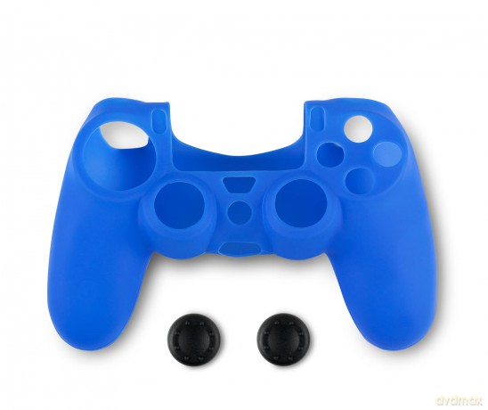 Spartan Gear Controller Silicon Skin Cover and Thumb Grips compatible with playstation 4 colour Blue
