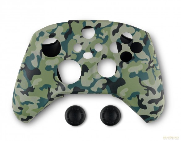 Spartan Gear Controller Silicon Skin Cover and Thumb Grips compatible with xbox series xs colour Green Camo