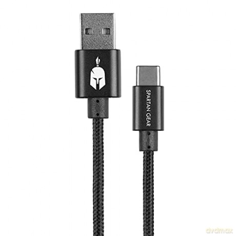 Spartan Gear Double Sided USB Cable Type C length 2m compatible with playstation 5 xbox series xs tablet mobile colour Black
