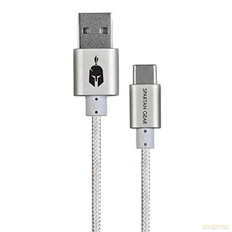 Spartan Gear Double Sided USB Cable Type C length 2m compatible with playstation 5 xbox series xs tablet mobile colour White