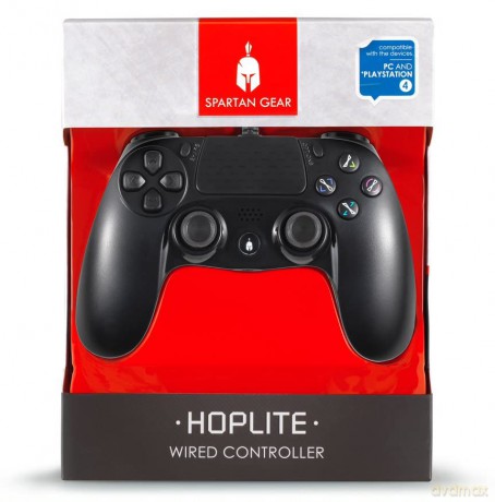 Spartan Gear Hoplite Wired Controller compatible with PC and playstation 4 colour Black