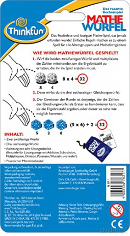 ThinkFun Logic Game Math Dice 76317