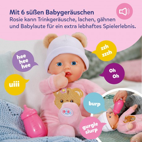 Zapf Creation Baby Born Rosy Interactive Doll With Sounds 30cm 840481