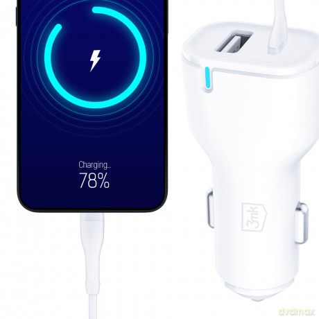 3mk Car Charger 20W PD3.0 QC 3.0 USB 1A1C White MM
