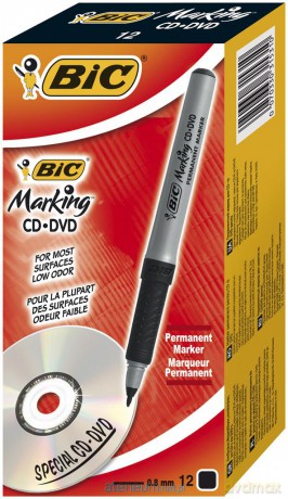 Marker Marking CD/DVD czarny (12 szt)