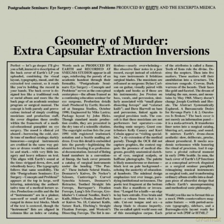 Earth X Black Noi$E: Geometry Of Murder: Extra Capsular Extraction Inversions [Winyl]