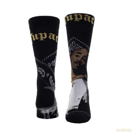 Tupac: Tupac Black Bandana Crew Socks (One Size)