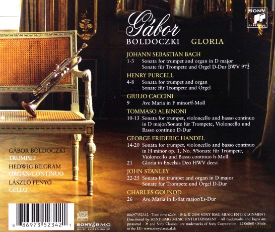 Gabor Boldoczki: Bach, Handel, Purcell: Gloria [CD]