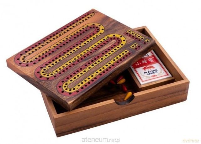 Cribbage w drewnianym pudełku z kartami [KARTY]