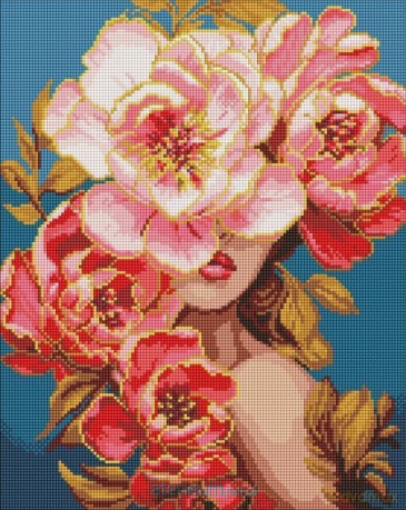 Diamentowa mozaika - Kwitnąca gracja 40x50 cm
