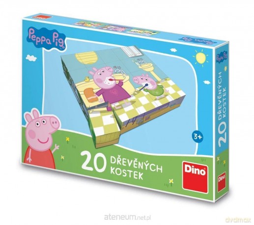 Drewniane klocki obrazkowe Świnka Peppa 20 el. [PUZZLE]