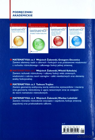 Matematyka. Część 2. Analiza matematyczna [KSIĄŻKA]