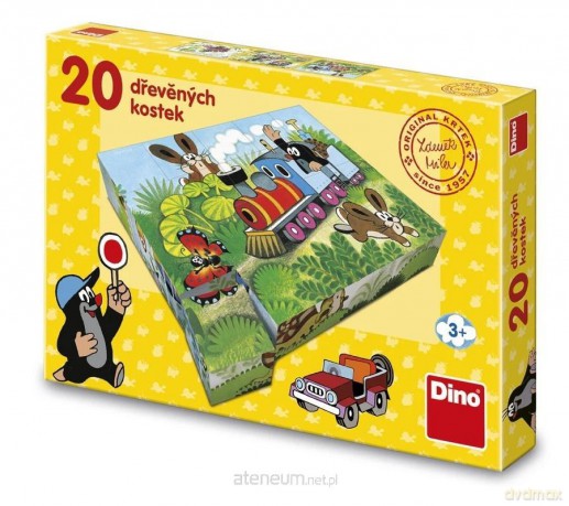 Klocki obrazkowe drewniane Krecik Pojazdy 20 el. [PUZZLE]
